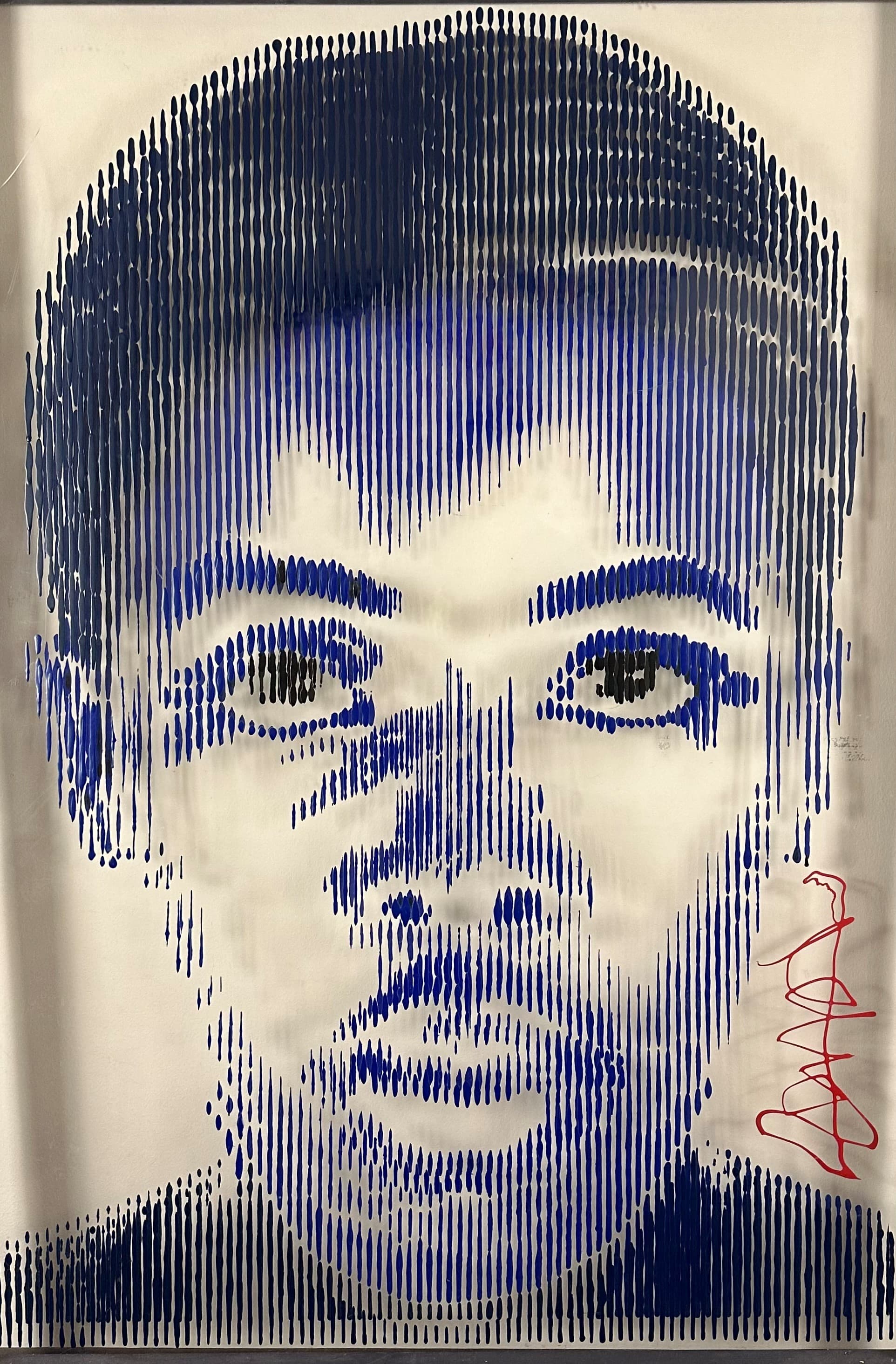 Blue Lady, Fabian PhiL’s first layered kinetic portrait on plexiglass