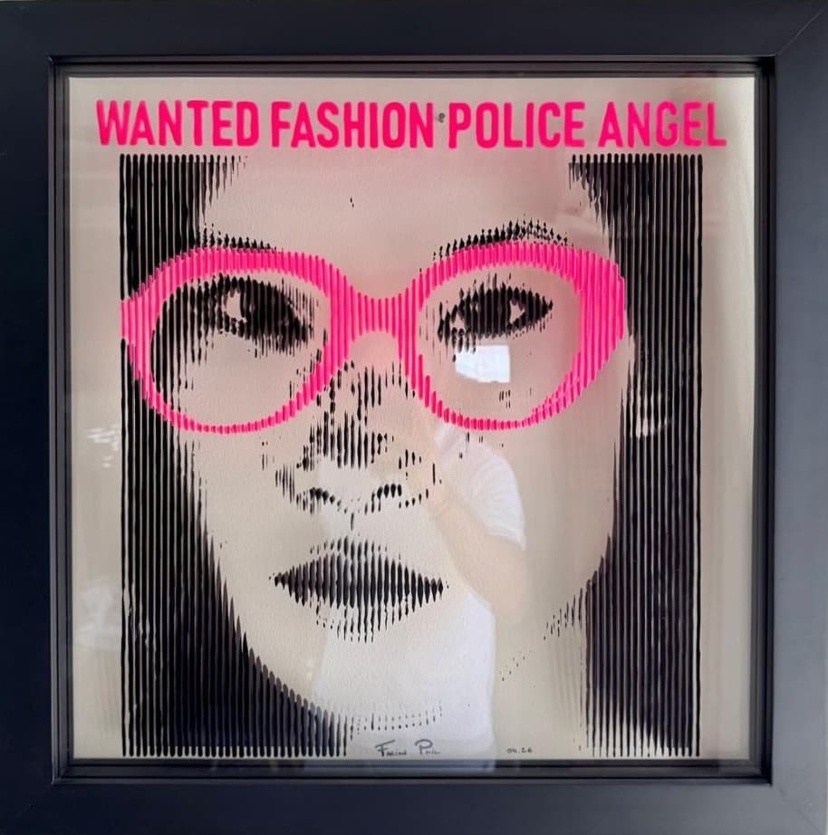 Lucy Liu portrait in Wanted Fashion Police Angel, layered Pop Glasses artwork by Fabian PhiL