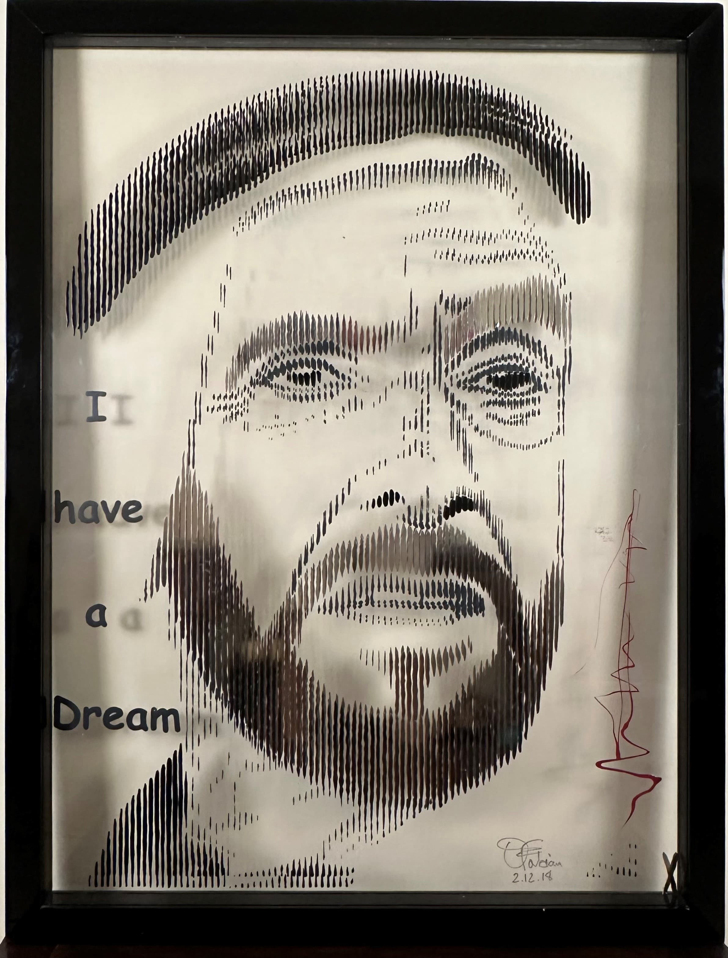 Sheikh Zayed bin Sultan Al Nahyan portrait in I have a Dream, layered plexiglass art by Fabian PhiL