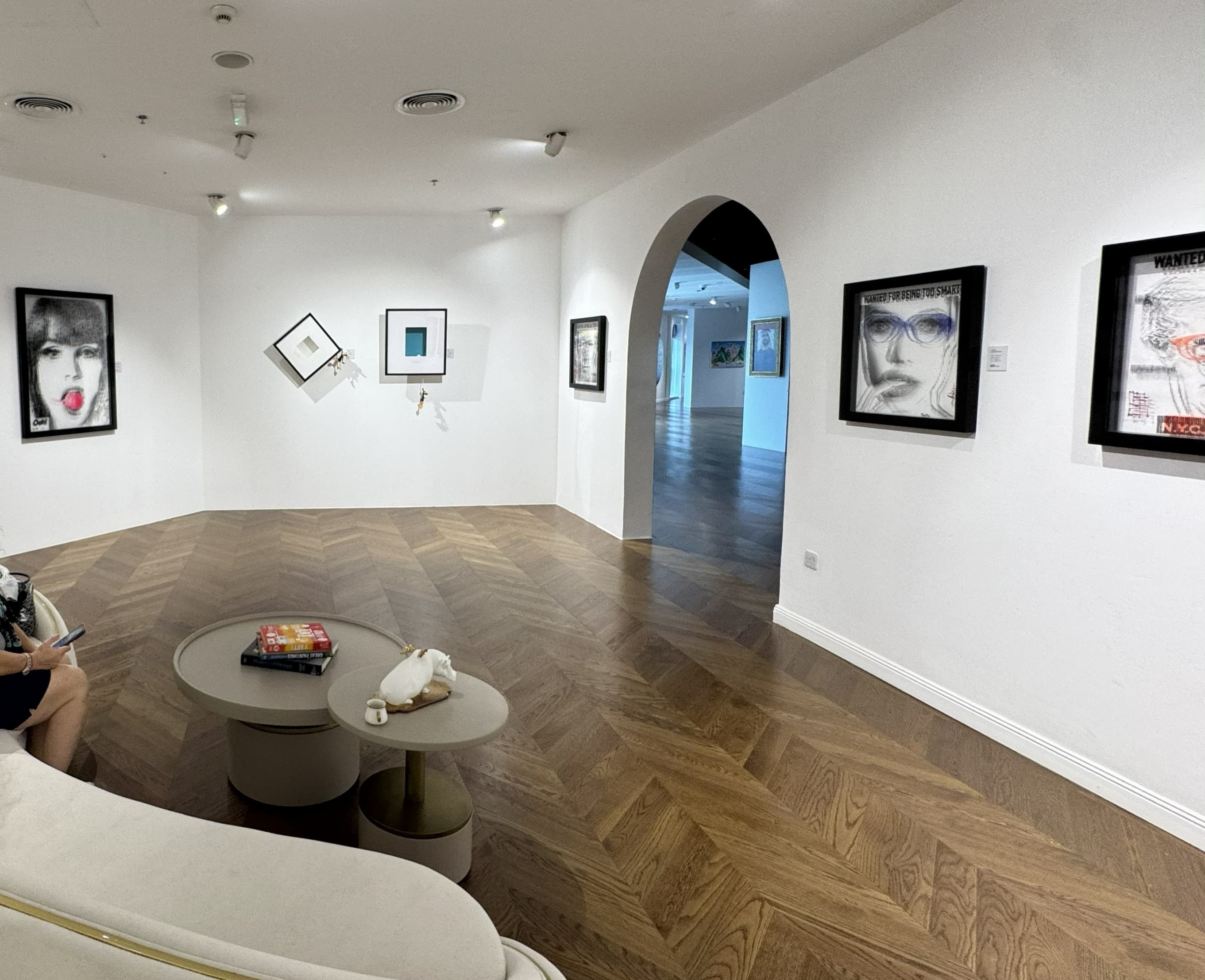Noor Royal Gallery interior with Fabian PhiL artworks installed